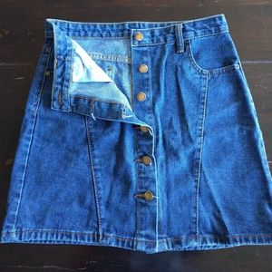 Jean button down skirt